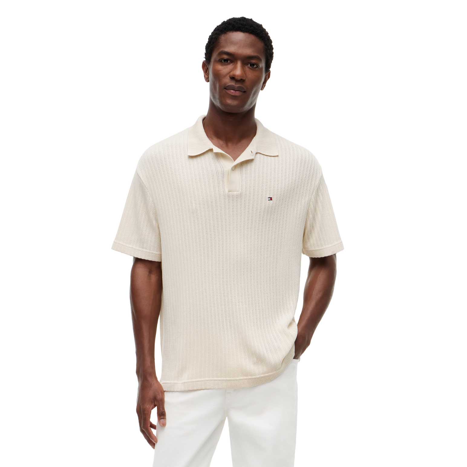 Tommy Hilfiger Relaxed Fit Open Knit Polo Shirt